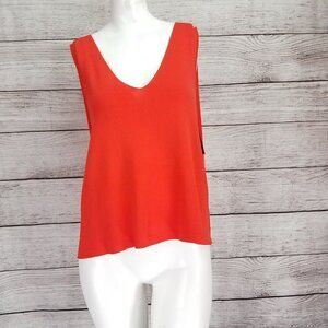 NEW Rachel Roy Collection Size S Knit Sleeveless V-neck Top Tee in Coral NWT